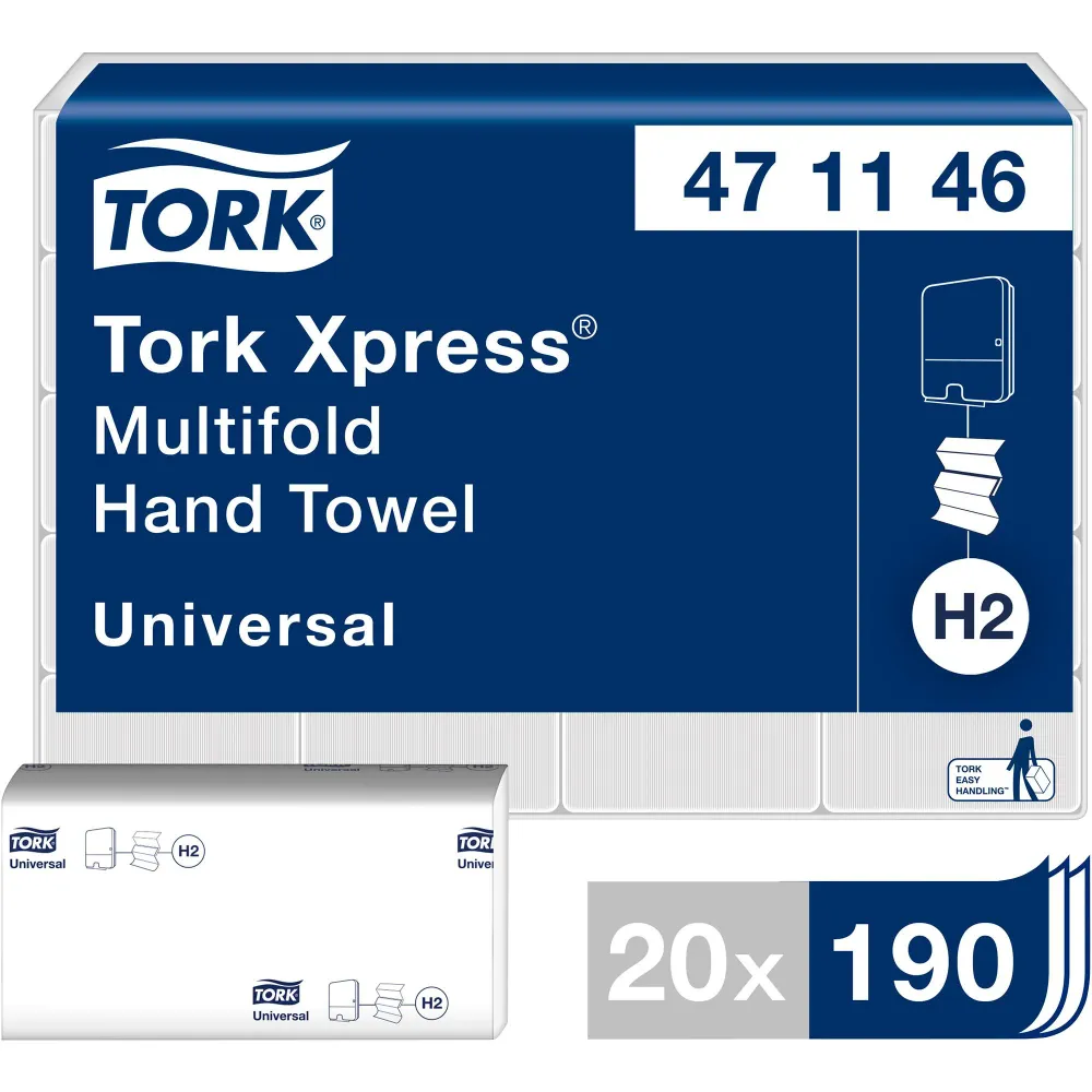 HÅNDTØRK XPRESS MULTIFOLD H2 3800 STK PER KARTONG