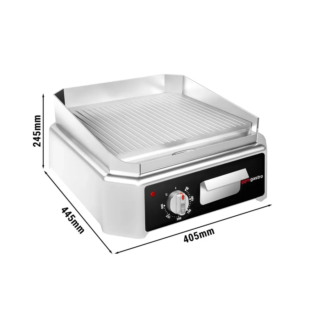 Elektrisk stekeplate - 2,5 kW - Rillet