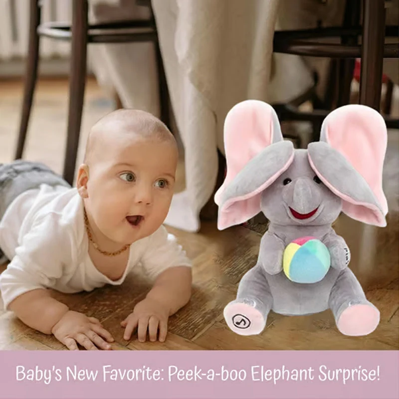 🎁Søt gjemsel-elefant-plysjdukke🐘