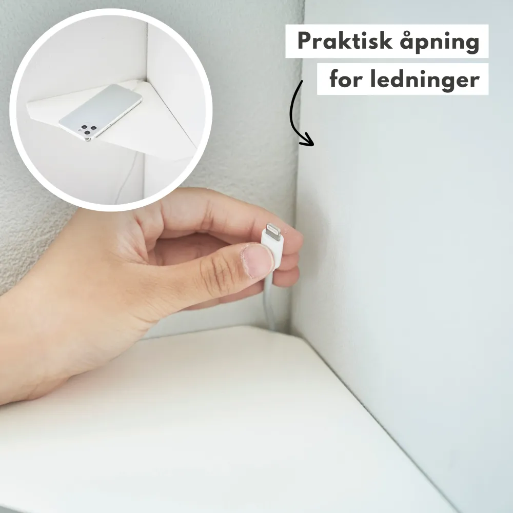 Hjørnehylle hvit