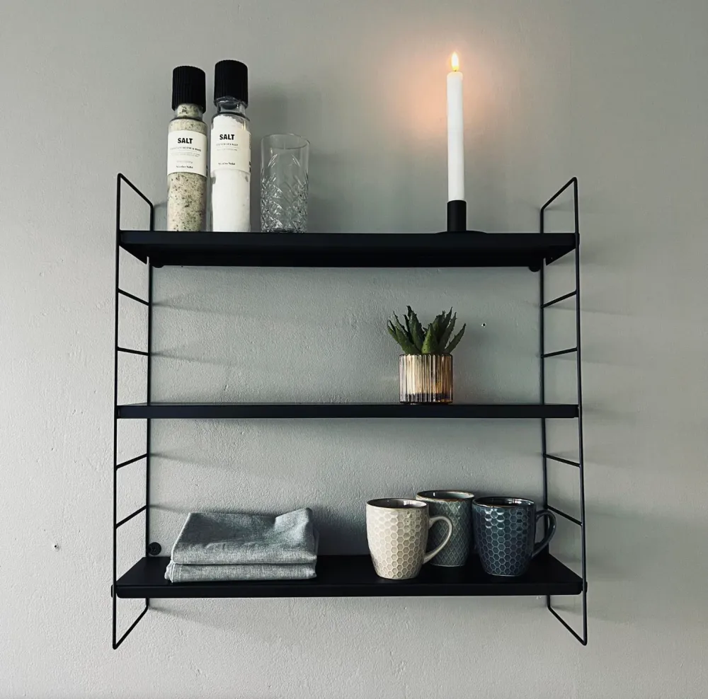 Hylle KITCHEN - svart metall