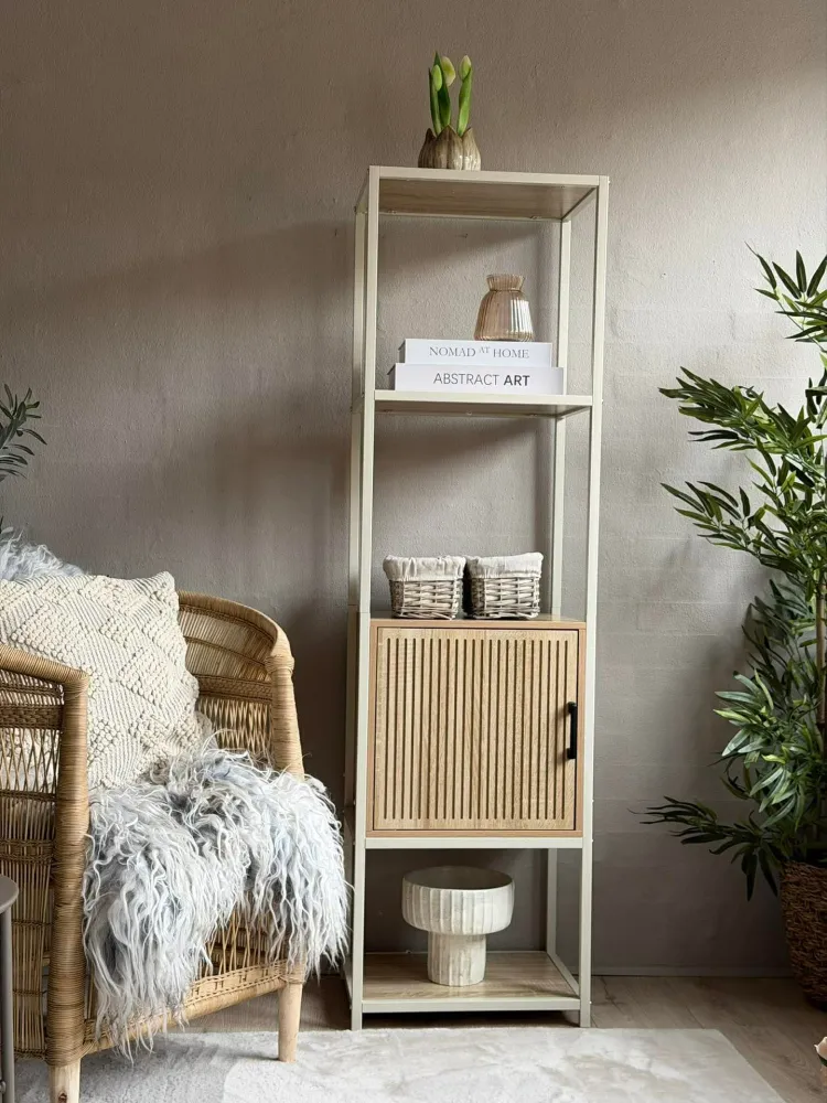 Reol med hyller og skap - Off white