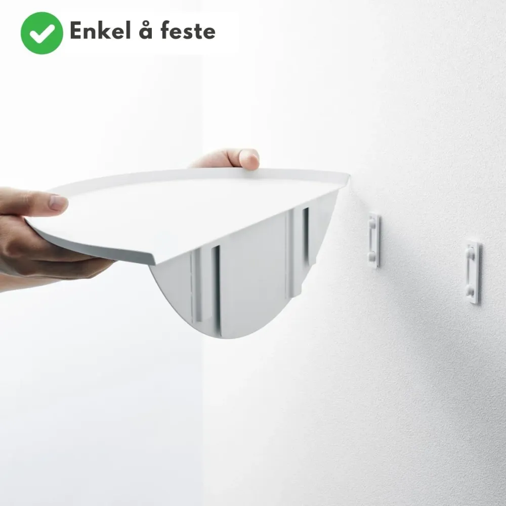 Vegghylle halvrund hvit 40 cm
