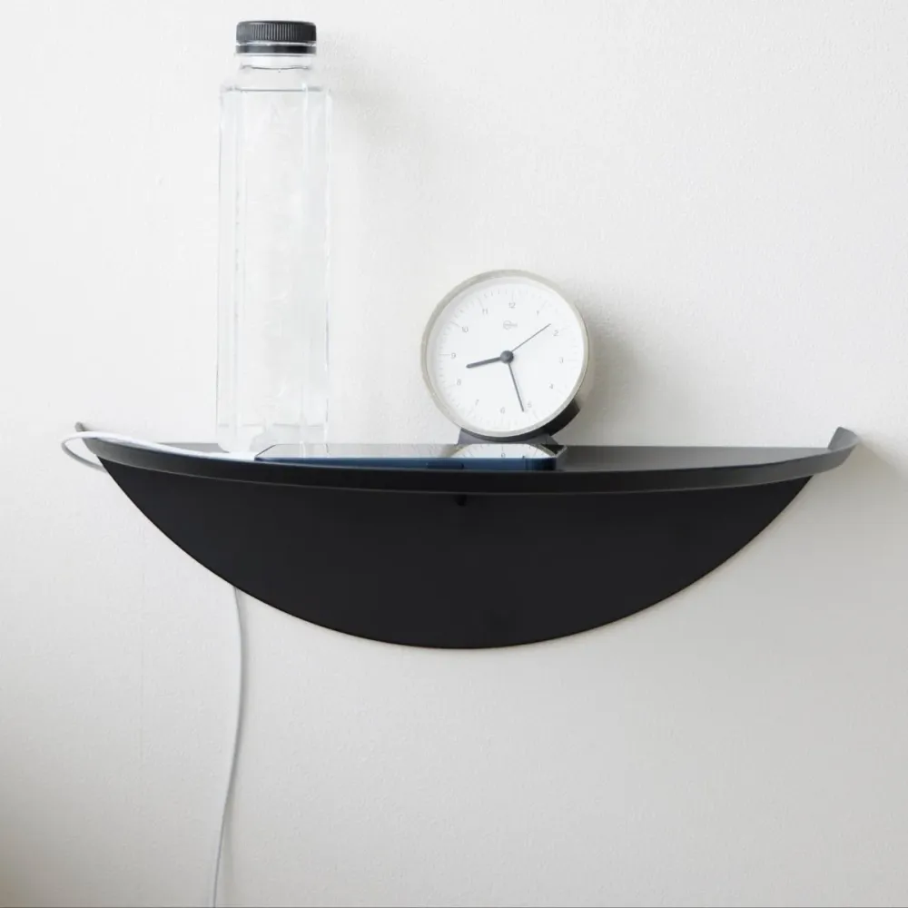 Vegghylle halvrund sort 40 cm