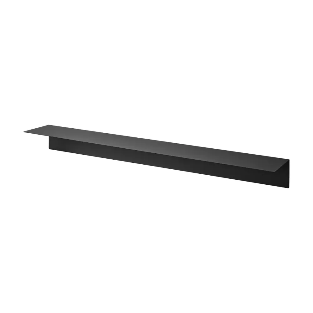 Vegghylle i sort metall 90 x 9 cm