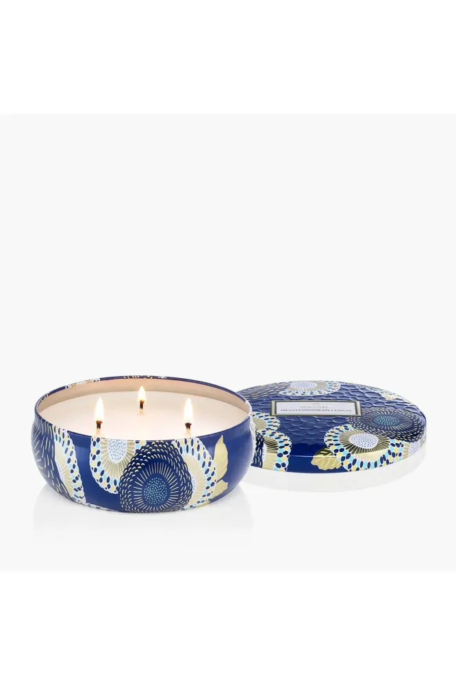 3-WICK TIN CANDLE 40 T Mediterranean Lemon