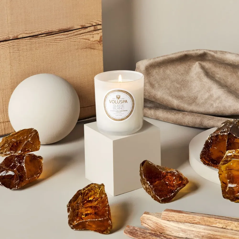BOXED CANDLE 60T Suede Blanc