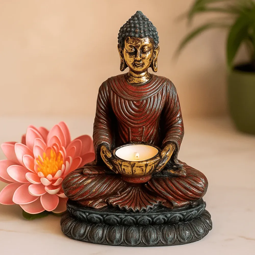 Buddha Lysestake Antikk