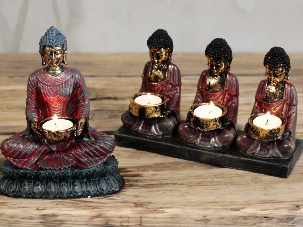 Buddha-lysestake antikk tre hengivne