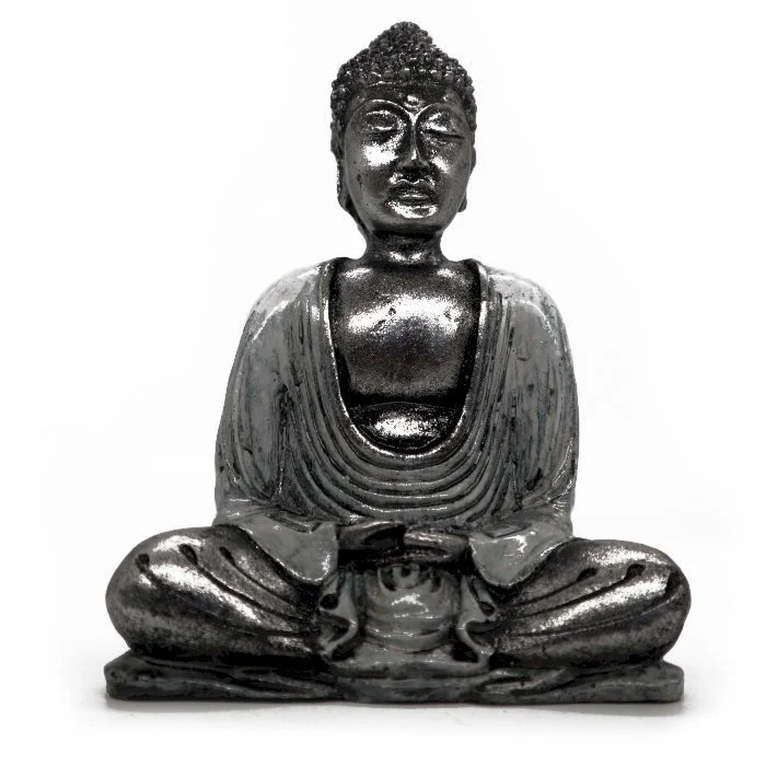 Buddha-statue hvit og grå harpiks medium