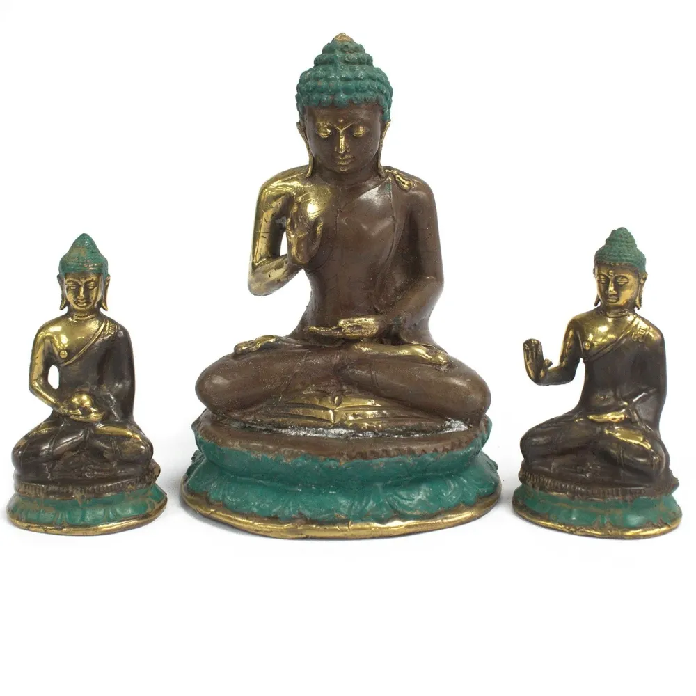 Buddha-statue stor sittende messing