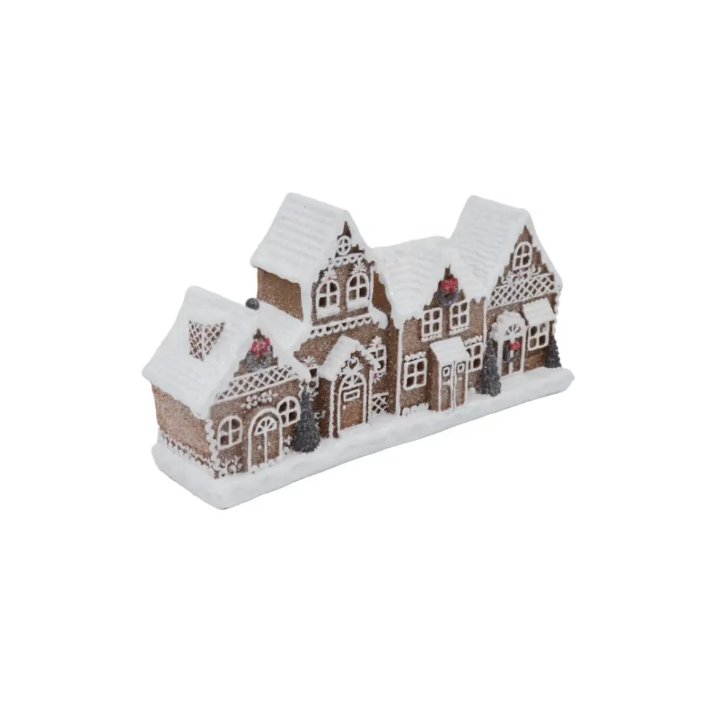 Gingerbread landsby m/LED lys