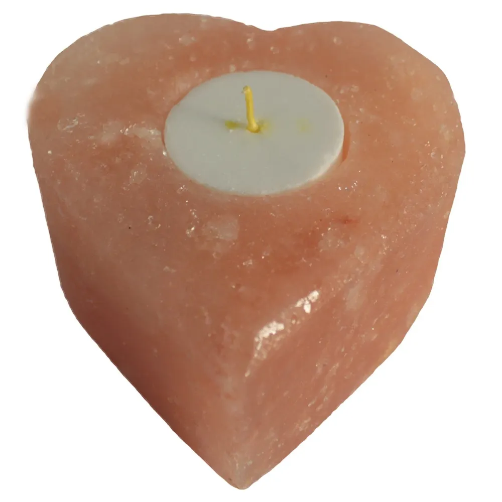 Himalayasalt Hjerte Lysestake – Medium