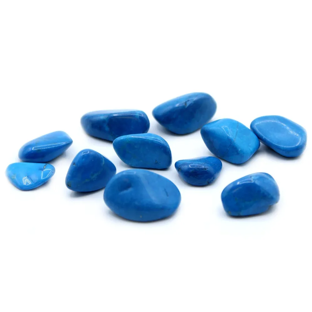 Blå Howlite Polerte Stener, 24 Stykker