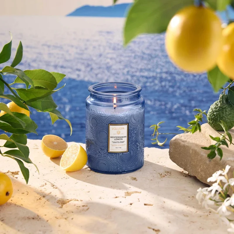 Large Jar Candle, 100 tim, 455 g Mediterranean Lemon