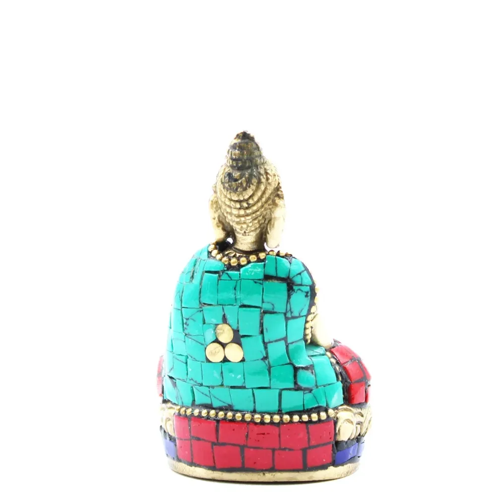 Messing Buddha Statue Hender Opp 7.5 cm