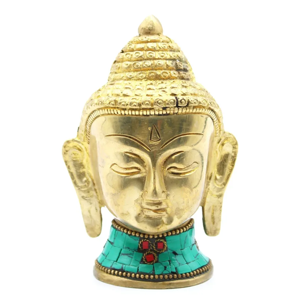 Messing Buddha Statue Stor Hode 11.5 cm