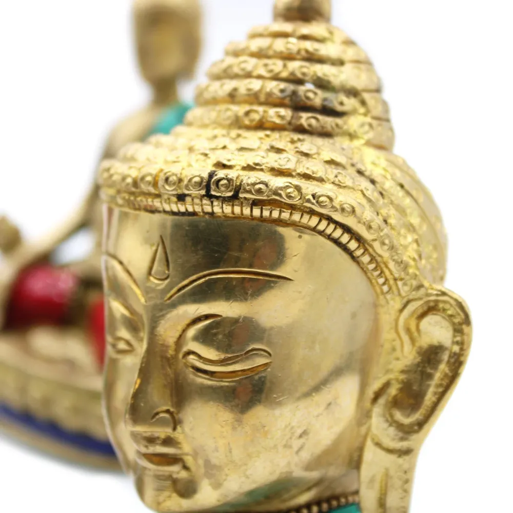 Messing Buddha Statue Stor Hode 11.5 cm