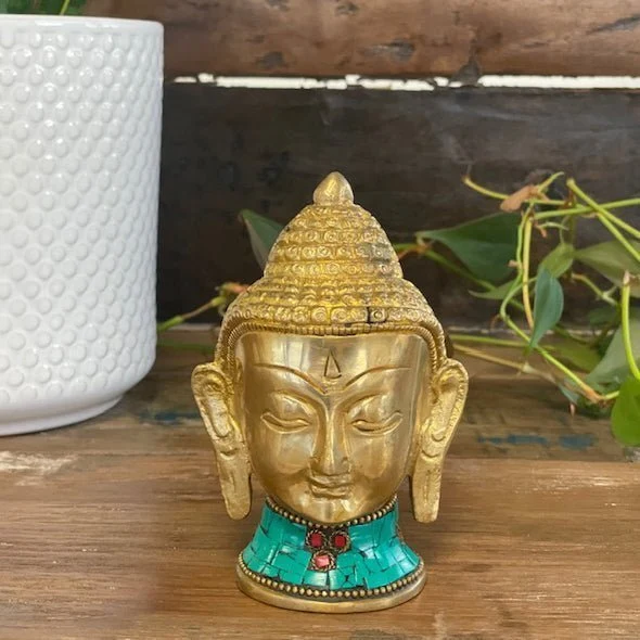 Messing Buddha Statue Stor Hode 11.5 cm
