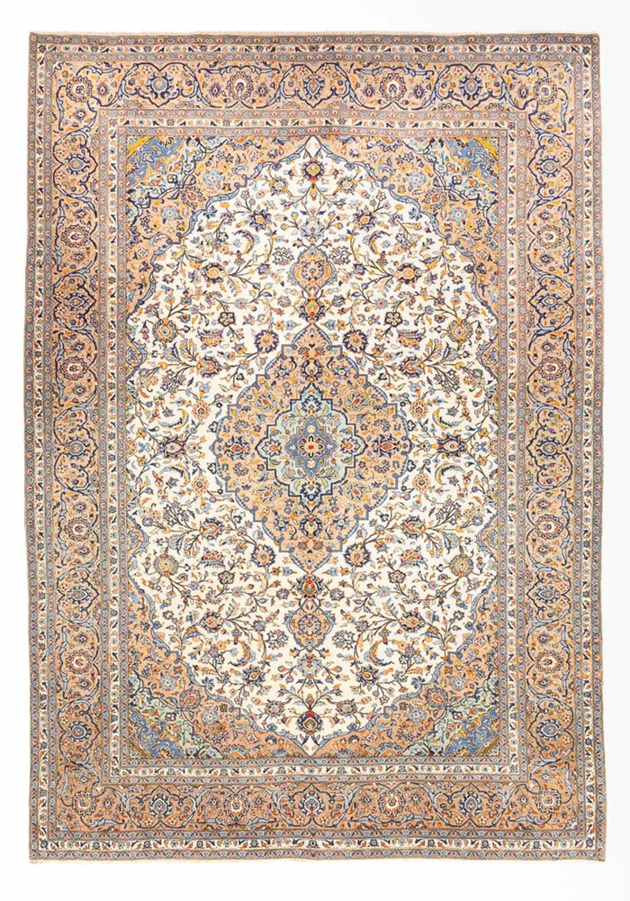Persisk teppe - Keshan - 405 x 302 cm - mørk beige