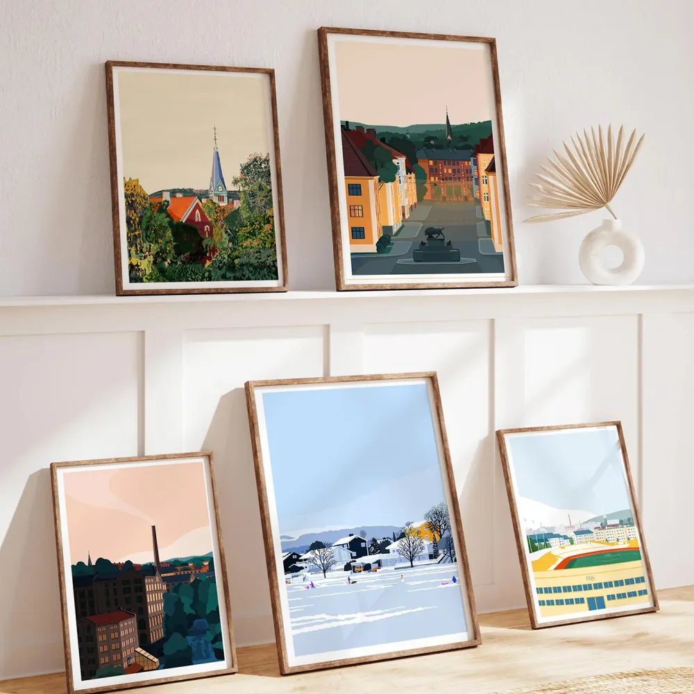 Plakat 50x70cm Vinterdag på Voldsløkka