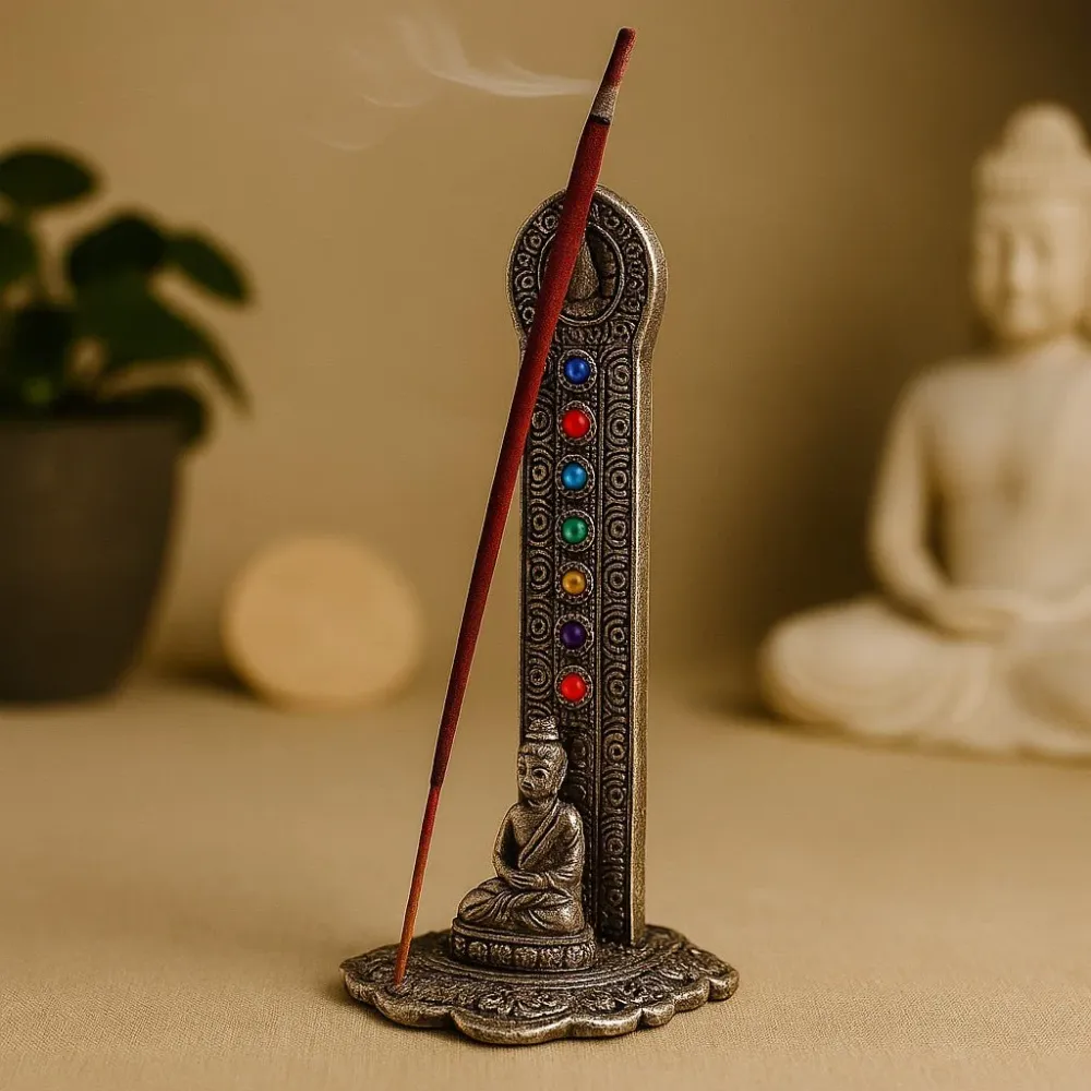 Røkelsespinneholder, 7 Chakra Buddha-tårn