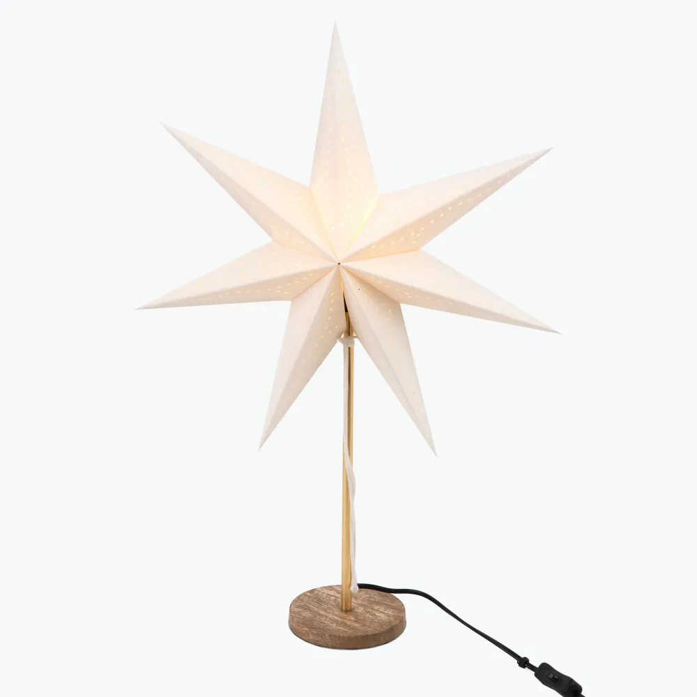 Stella White stjerne på fot 45 cm