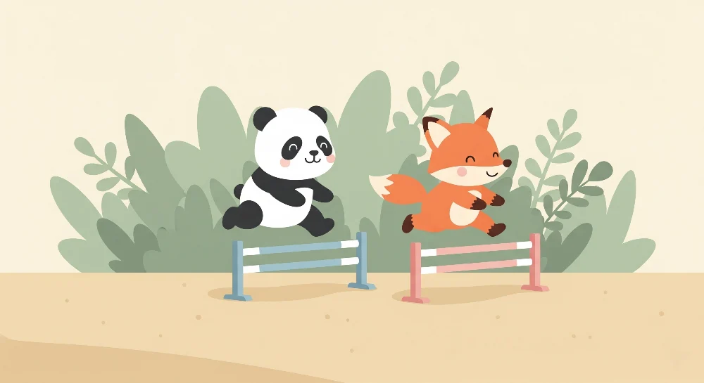 Tapet barnerom | Panda og rev på eventyr