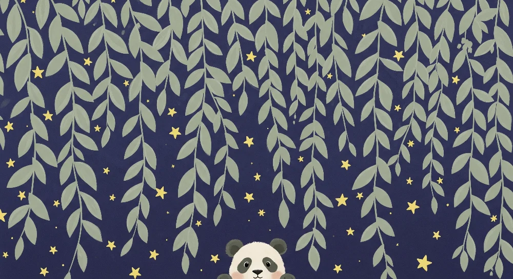 Tapet barnerom | Panda under stjernene