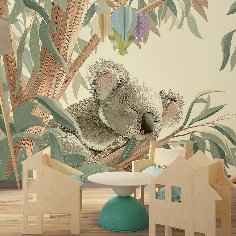 Tapet barnerom | Sovende koala blant eukalyptusblader