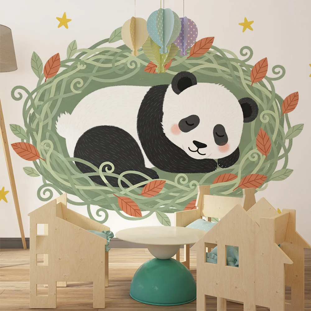 Tapet barnerom | Sovende panda i naturen