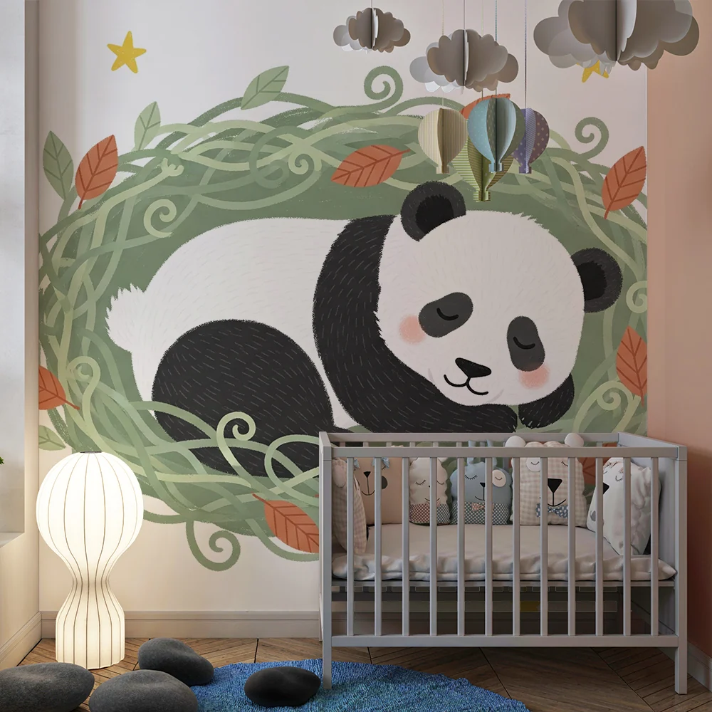 Tapet barnerom | Sovende panda i naturen