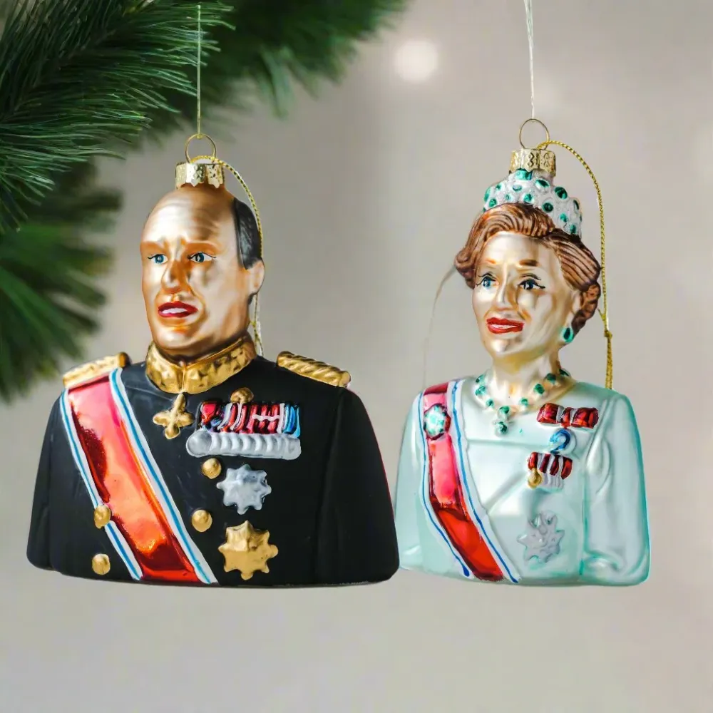 Julekule Kongeparet Glass - 11cm