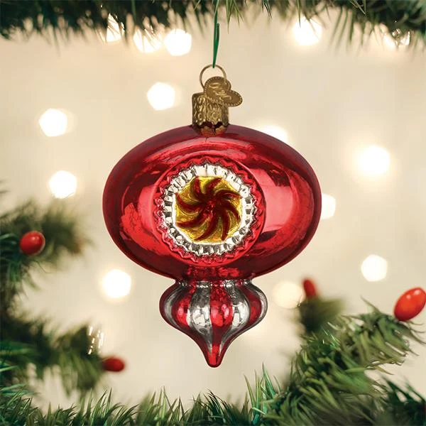 Julekule Rød Reflektor, Glass - 9cm