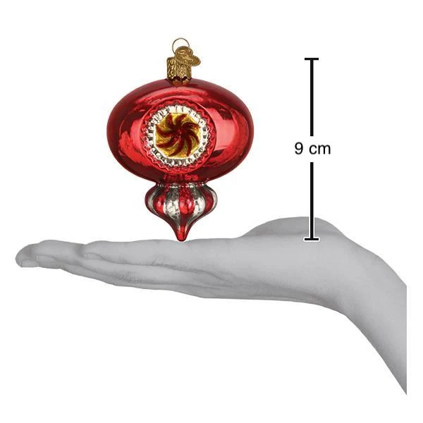 Julekule Rød Reflektor, Glass - 9cm
