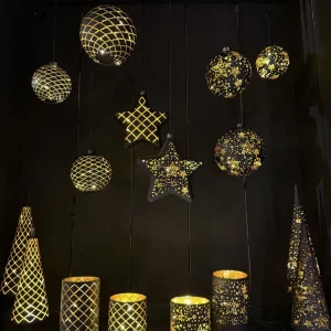 Dekorkule i sort glass – 10 cm