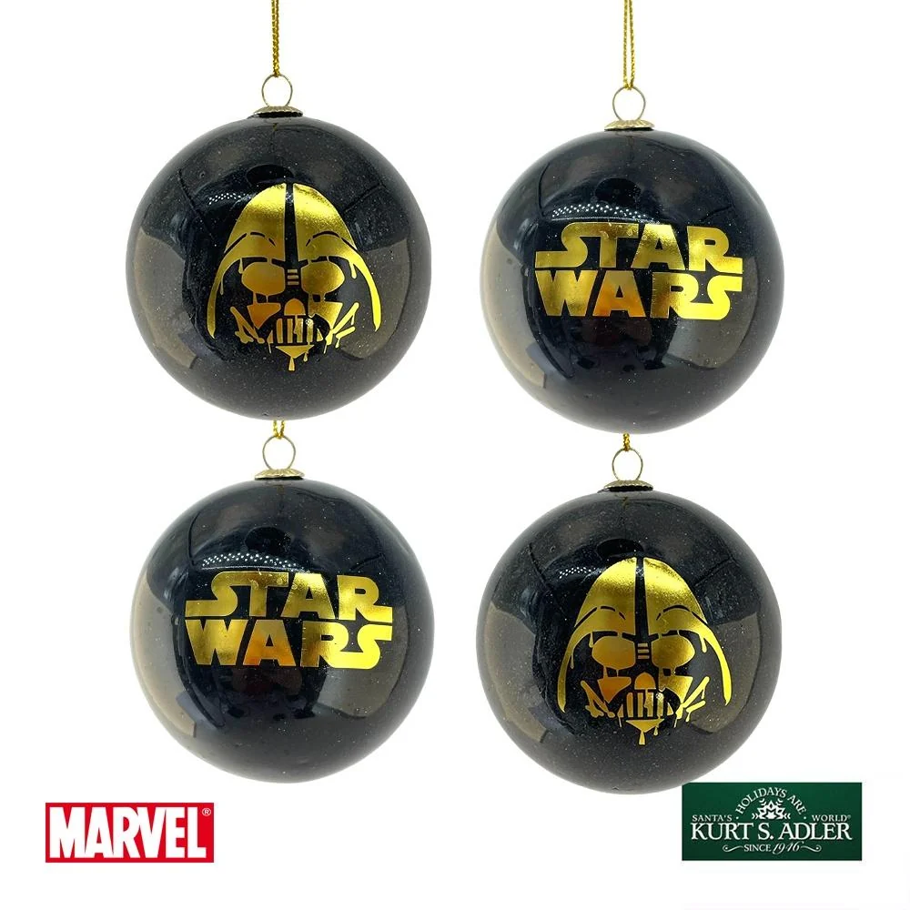 Sett med 4 Star Wars julekuler 75mm