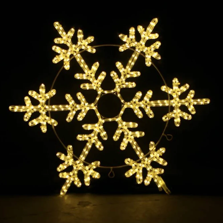 Snøfnugg 80x80 cm - statisk lys - varmhvit