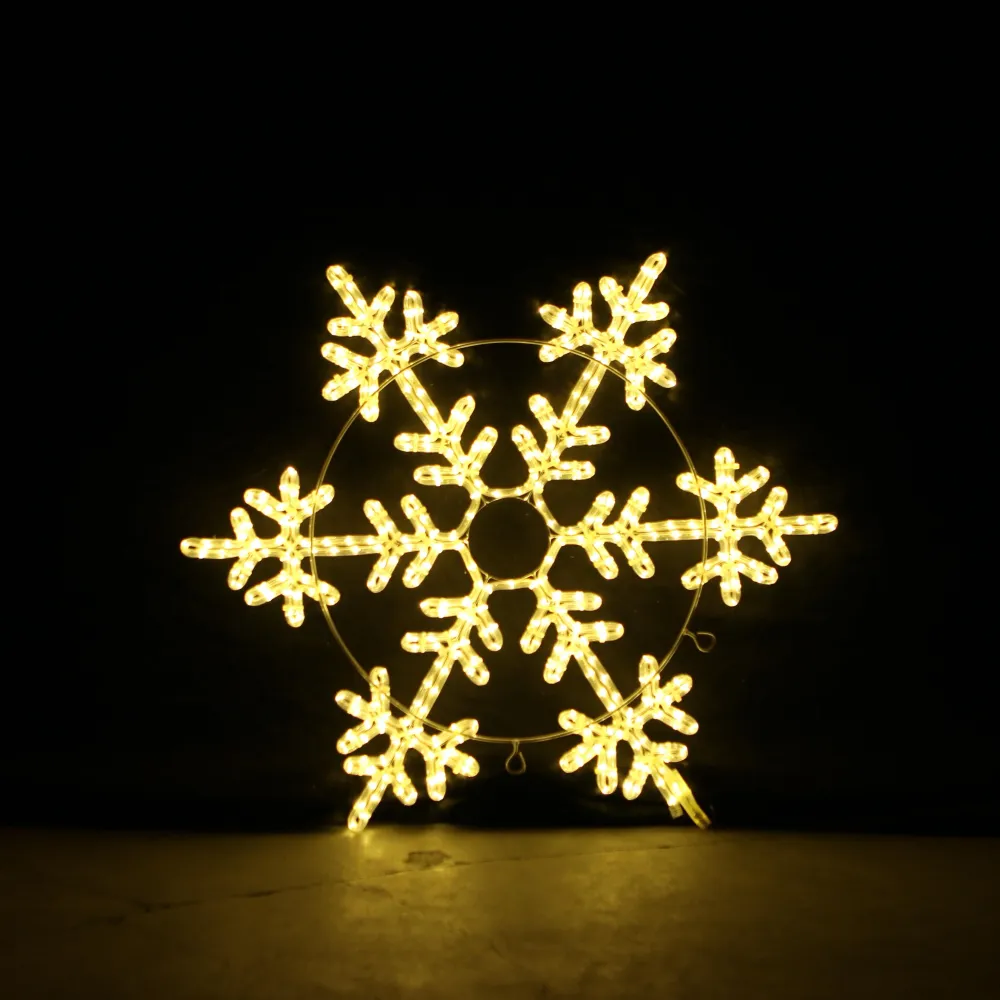 Snøfnugg 80x80 cm - statisk lys - varmhvit
