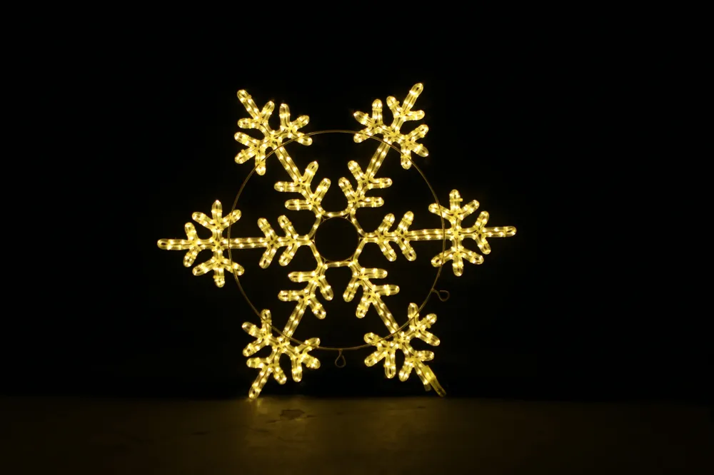 Snøfnugg 80x80 cm - statisk lys - varmhvit