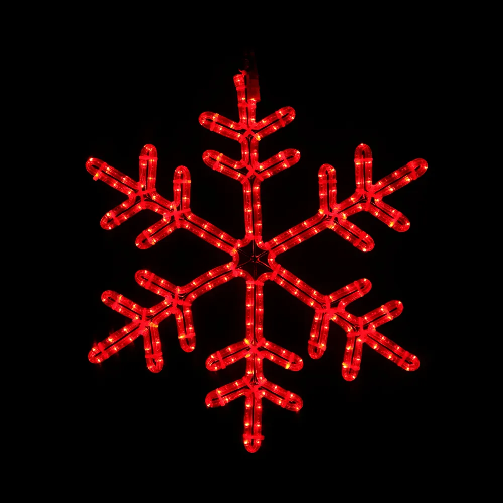 Rød snøkrystall - julelys 55x55cm LED