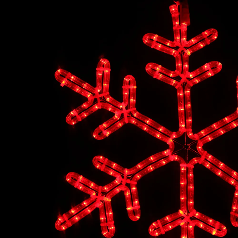 Rød snøkrystall - julelys 55x55cm LED