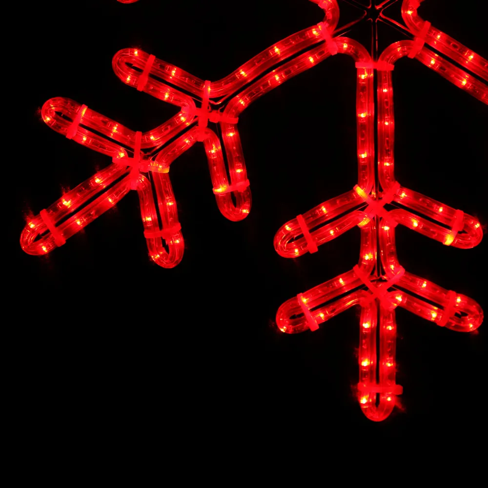 Rød snøkrystall - julelys 55x55cm LED