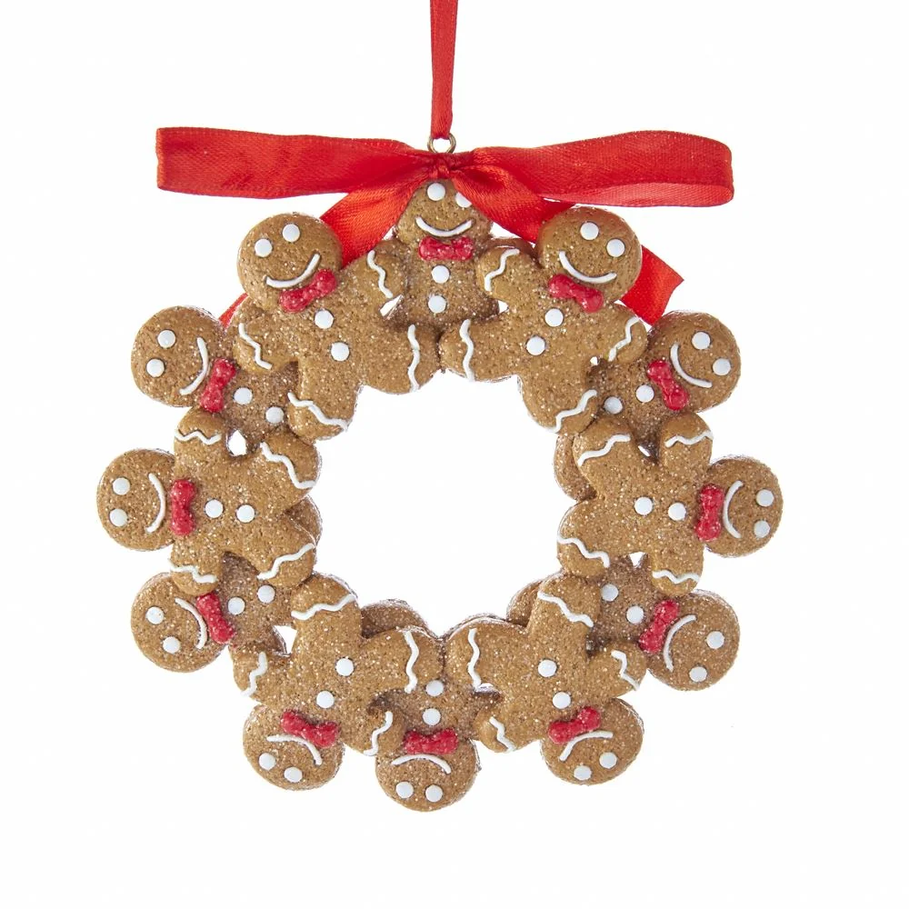 Krans av pepperkakemenn - morsom juletrepynt