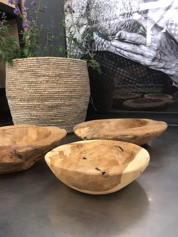 Teak treskål - Liten - TILBUD