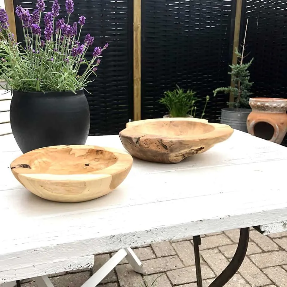 Teak treskål - Liten - TILBUD