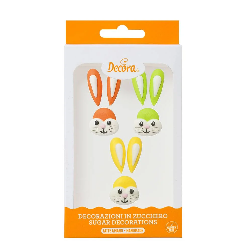 Decora Spiselig Kakepynt -Påskehare- pk/3