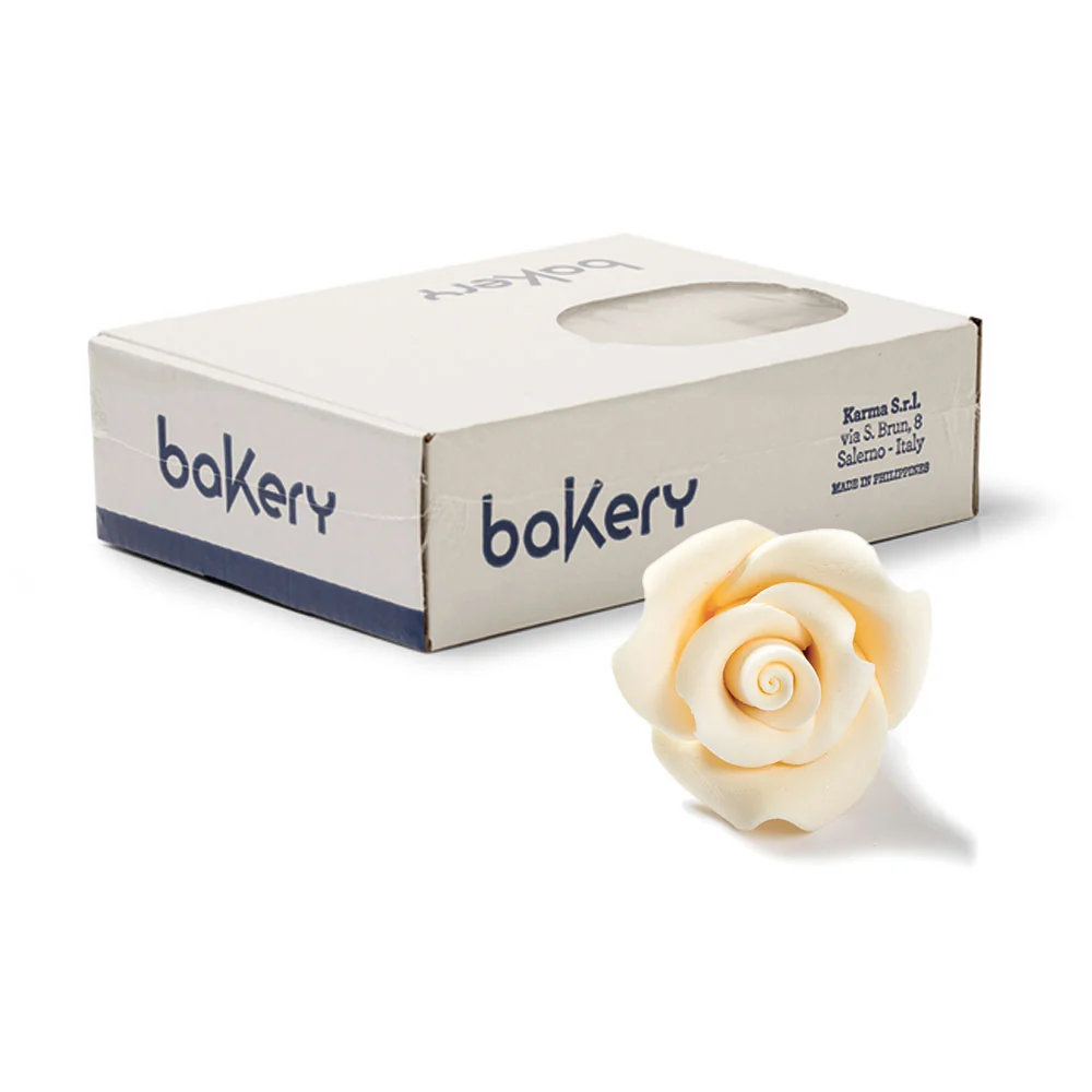 Decora Spiselig Kakepynt Store Roser -Ivory- pk/24