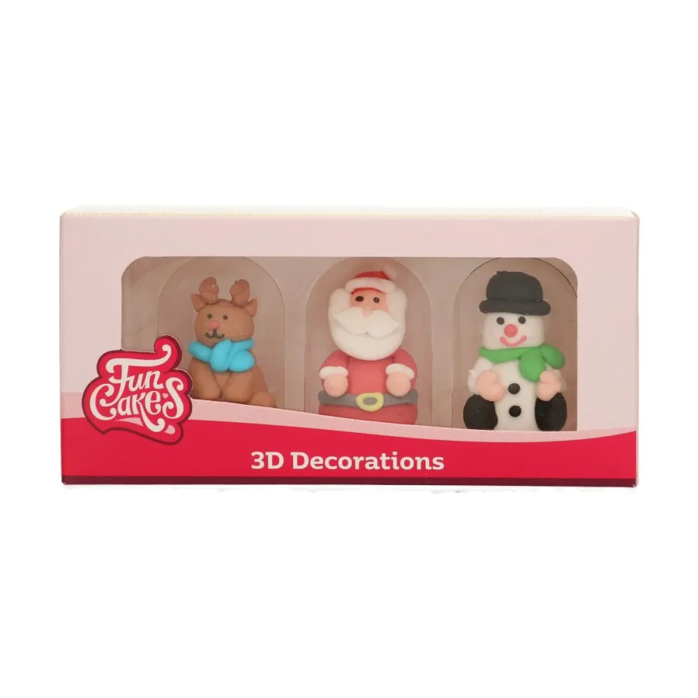 FunCakes spiselig kakepynt -Jul- 3D, pk/3