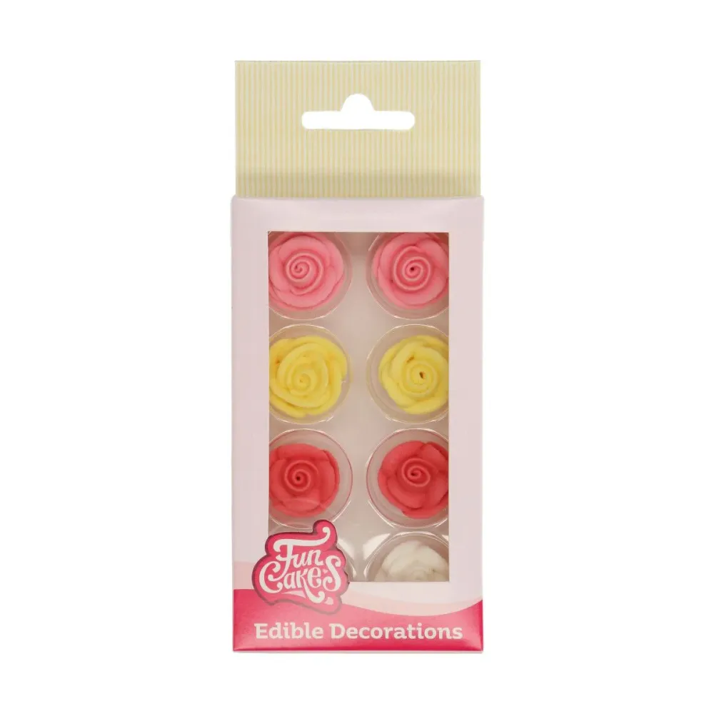 FunCakes spiselig kakepynt Roser sett/8